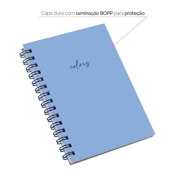 Caderno Feminino Solid Colors Azul Claro 14x20 100 Fls