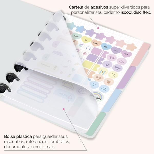 Iscool Disc Flex Personalizado A5 14x20 cm 80 Folhas Areia Sand Rosa
