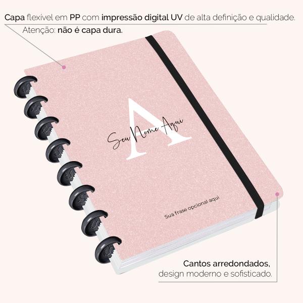 Iscool Disc Flex Personalizado A5 14x20 cm 80 Folhas Areia Sand Rosa