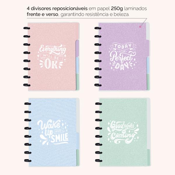 Iscool Disc Flex Personalizado A5 14x20 cm 80 Folhas Areia Sand Rosa