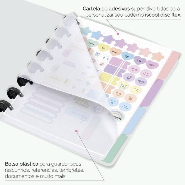 Iscool Disc Flex Personalizado A5 14x20 cm 80 Folhas Areia Sand Verde