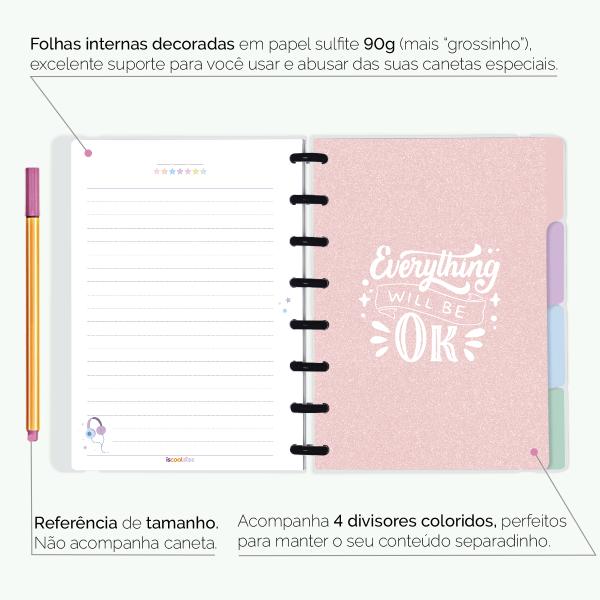 Iscool Disc Flex Personalizado A5 14x20 cm 80 Folhas Areia Sand Verde