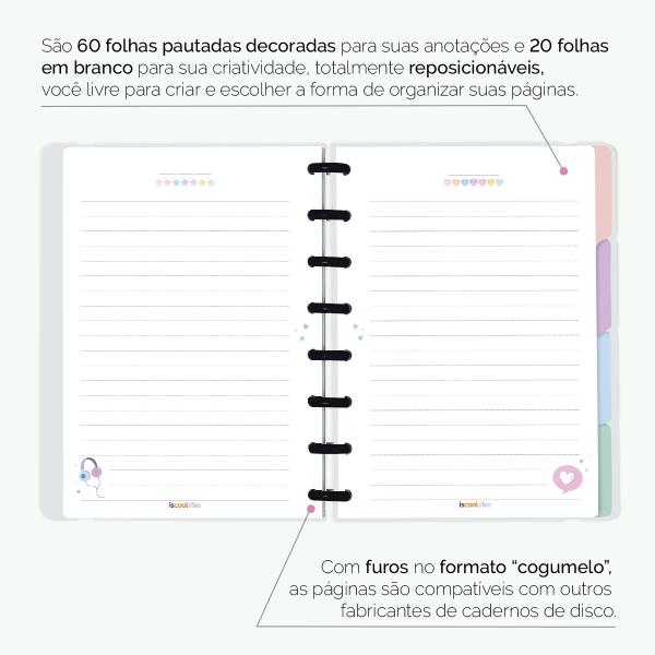 Iscool Disc Flex Personalizado A5 14x20 cm 80 Folhas Areia Sand Verde