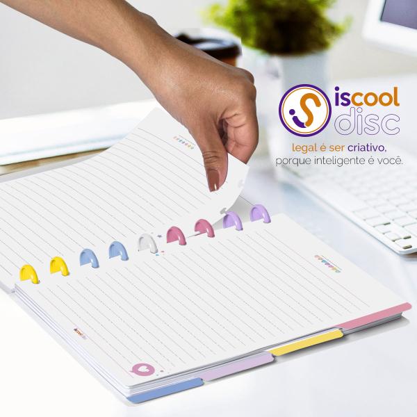 Iscool Disc Flex Personalizado Médio 17x23 cm 80 Folhas Retro Peace
