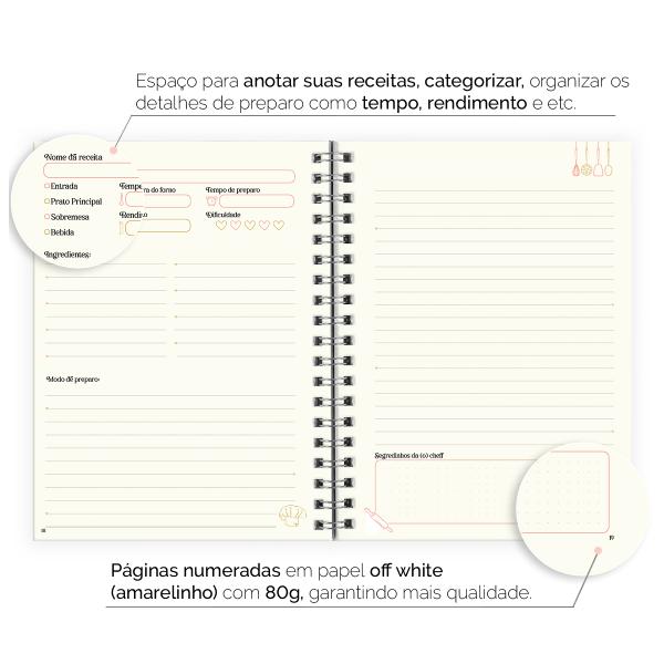 Caderno Personalizado de Receitas Vida Mais Saborosa 18x25cm