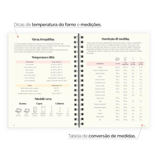 Caderno Personalizado de Receitas Vida Mais Saborosa 18x25cm