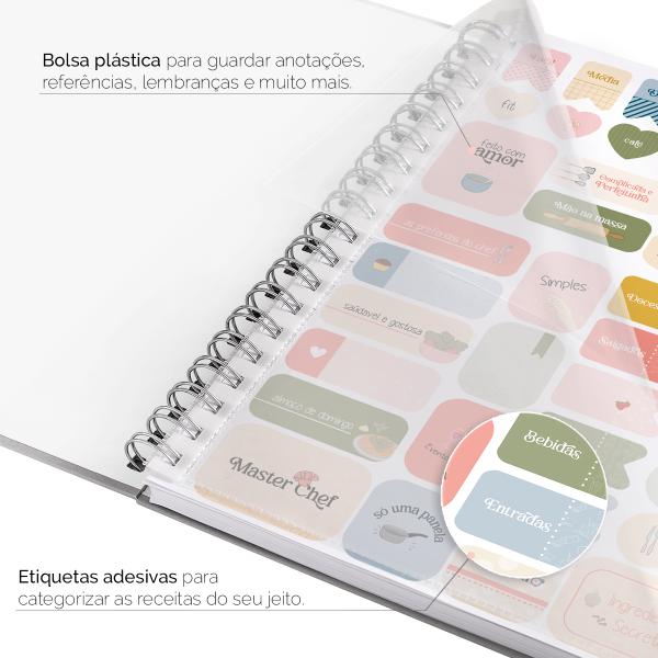 Caderno Personalizado de Receitas Vida Mais Saborosa 18x25cm