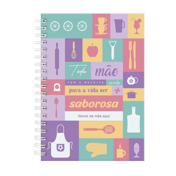 Caderno Personalizado de Receitas Vida Mais Saborosa 18x25cm