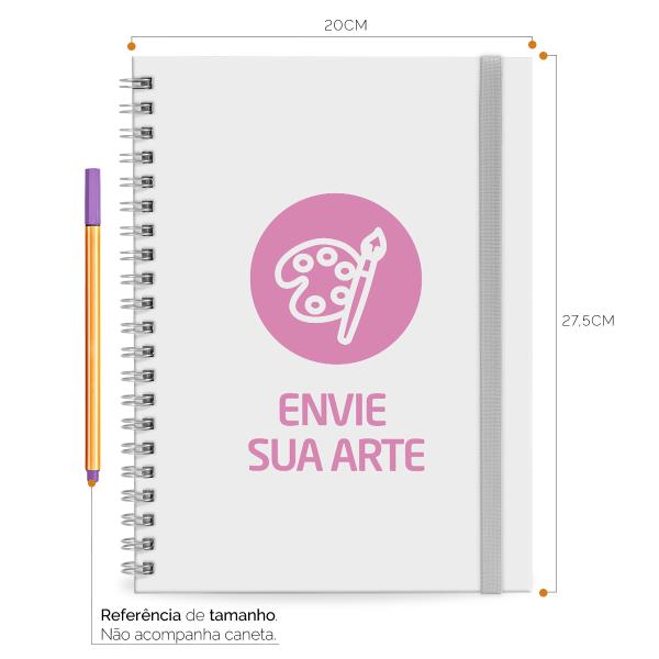 Caderno Universitário Plus Feminino Personalizado Envie Sua Arte 1 Matéria