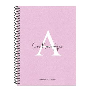 Caderno Universitário Espiral Personalizado 1 Matéria Areia Sand Magenta