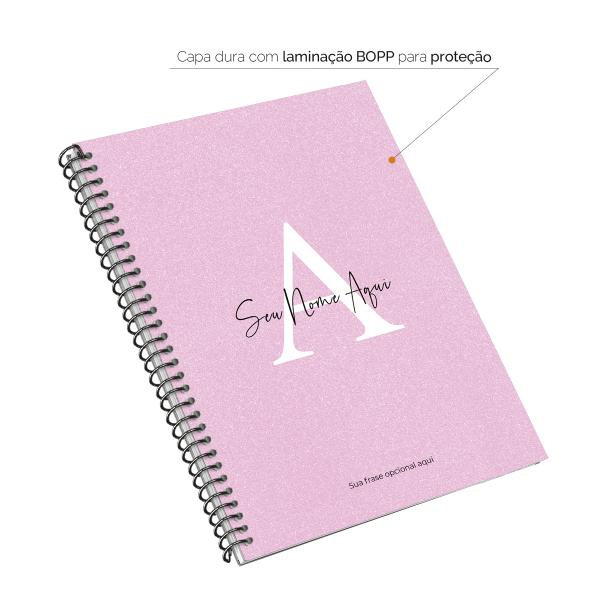 Caderno Universitário Espiral Personalizado 1 Matéria Areia Sand Magenta