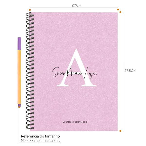 Caderno Universitário Espiral Personalizado 1 Matéria Areia Sand Magenta