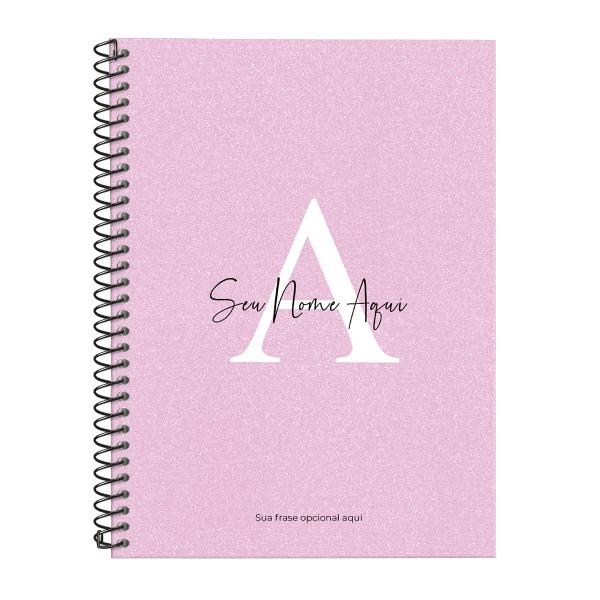 Caderno Universitário Espiral Personalizado 1 Matéria Areia Sand Magenta