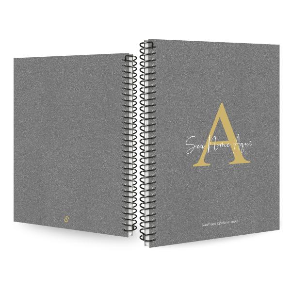 Caderno Universitário Espiral Personalizado 1 Matéria Areia Sand Chumbo e Ouro