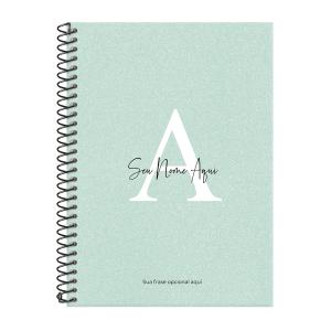 Caderno Colegial Personalizado 1 Matéria Areia Sand Verde