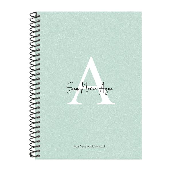 Caderno Colegial Personalizado 1 Matéria Areia Sand Verde