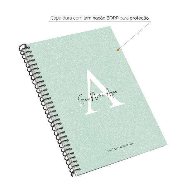 Caderno Colegial Personalizado 1 Matéria Areia Sand Verde