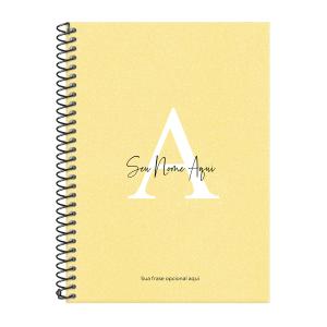 Caderno Colegial Personalizado 1 Matéria Areia Sand Amarelo
