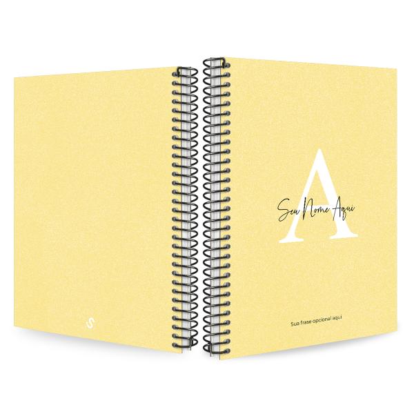 Caderno Colegial Personalizado 1 Matéria Areia Sand Amarelo