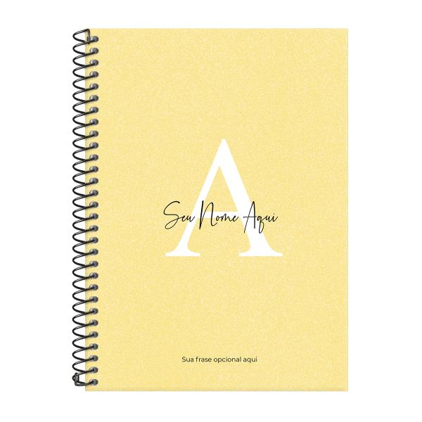 Caderno Colegial Personalizado 1 Matéria Areia Sand Amarelo
