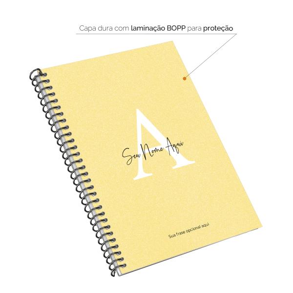 Caderno Colegial Personalizado 1 Matéria Areia Sand Amarelo