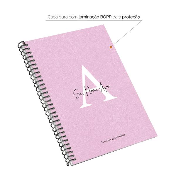 Caderno Colegial Personalizado 1 Matéria Areia Sand Magenta