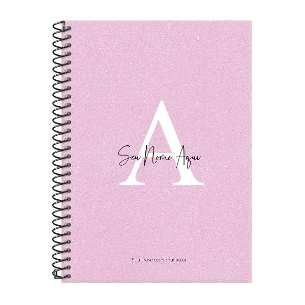 Caderno Colegial Personalizado 1 Matéria Areia Sand Magenta