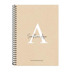 Caderno Colegial Personalizado 1 Matéria Areia Sand Nude
