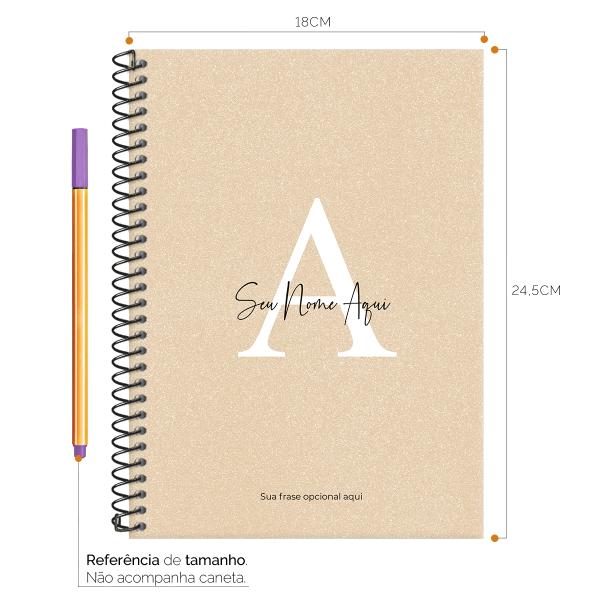 Caderno Colegial Personalizado 1 Matéria Areia Sand Nude