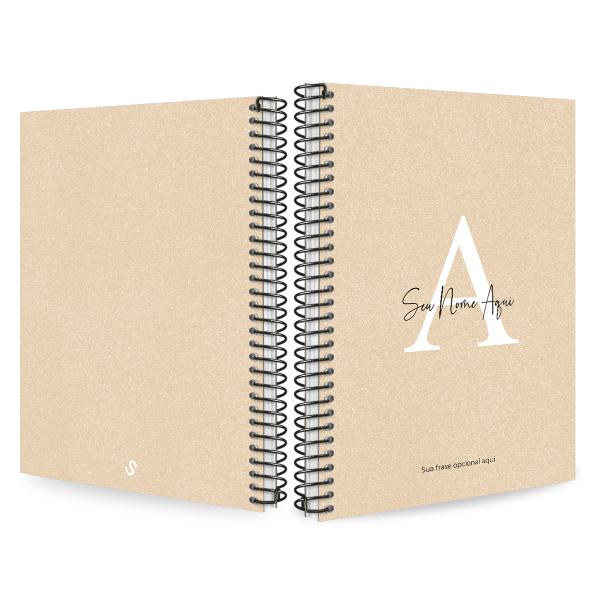 Caderno Colegial Personalizado 1 Matéria Areia Sand Nude