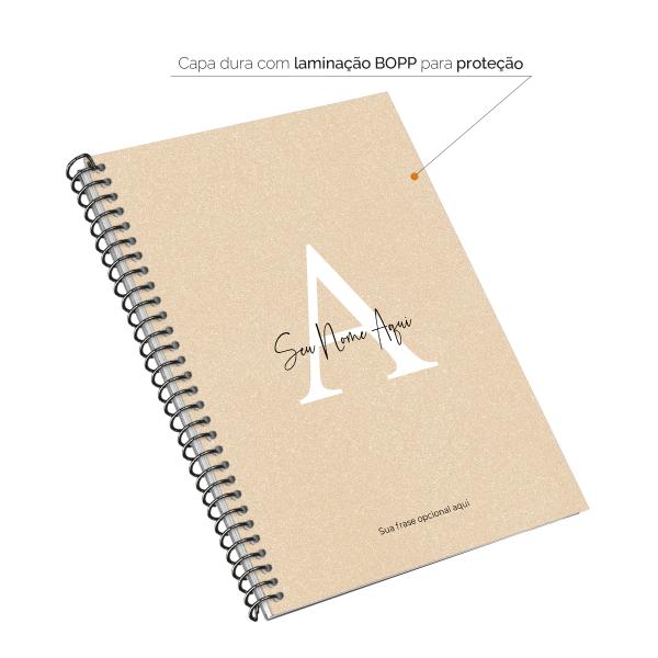 Caderno Colegial Personalizado 1 Matéria Areia Sand Nude