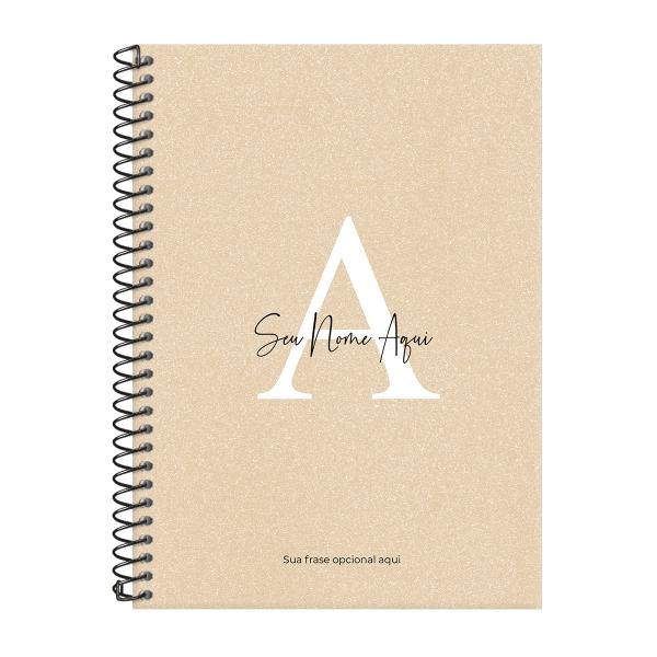Caderno Colegial Personalizado 1 Matéria Areia Sand Nude