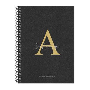 Caderno Colegial Personalizado 1 Matéria Areia Sand Preto e Ouro