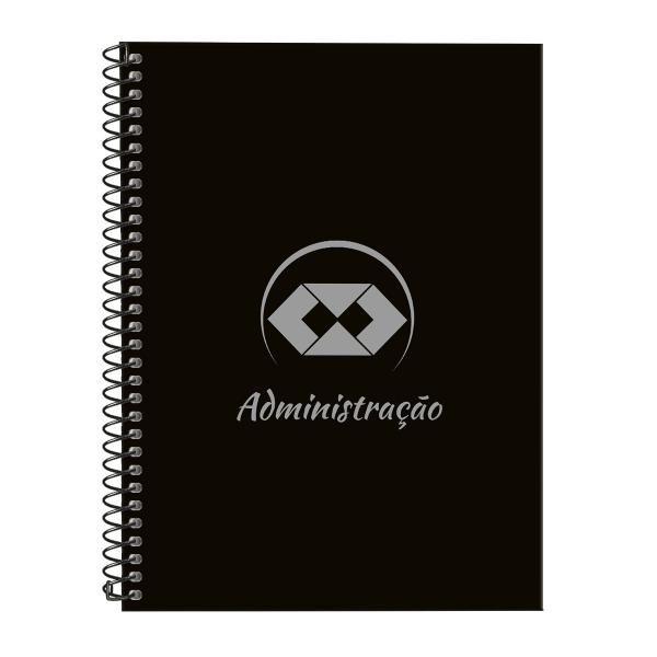 Caderno Universitário Espiral 1 Matéria Profissões Preto e Prata Administração