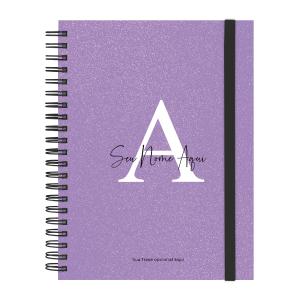 Caderno Universitário Personalizado Glitter Lilás 10 Matérias