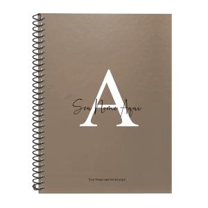 Caderno Universitário Espiral Personalizado 1 Matéria Moderna Letra Metallic Bronze