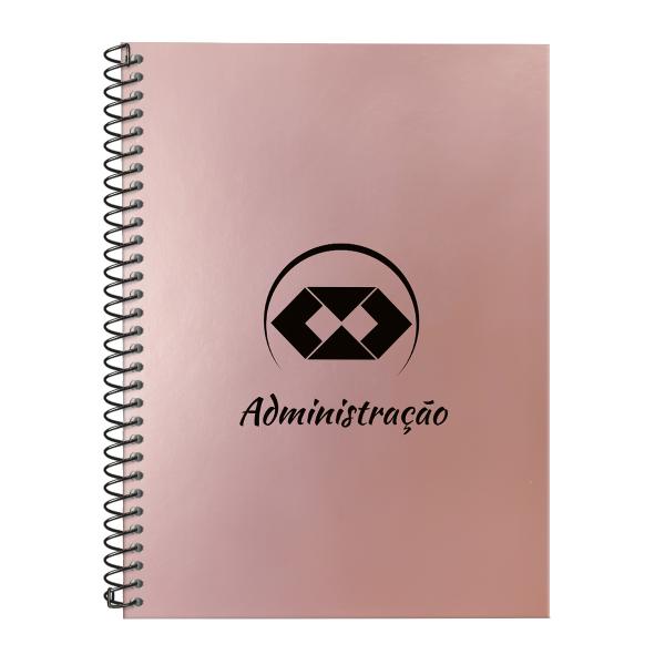 Caderno Universitário Espiral 1 Matéria Profissões Rosê Gold Administração