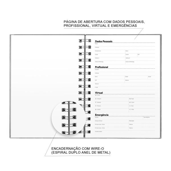 Caderno Personalizado Moderno Preto/Rosa 100 Fls 14x20 Cm