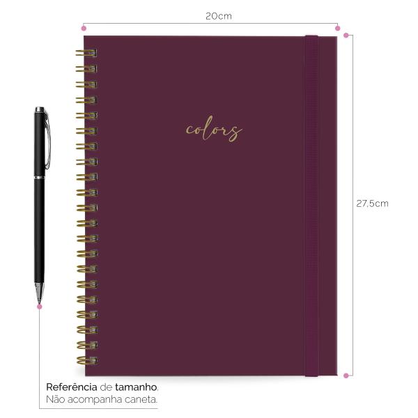 Caderno Universitário Plus 1 Matéria Solid Colors Marsala