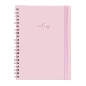 Caderno Universitário Plus 1 Matéria Solid Colors Rosa Claro