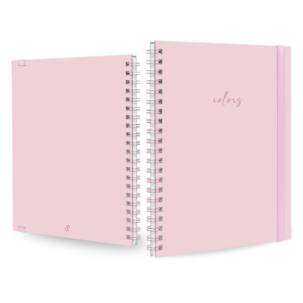 Caderno Universitário Plus 1 Matéria Solid Colors Rosa Claro