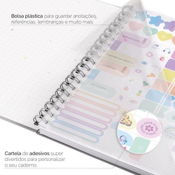 Caderno Universitário Plus 1 Matéria Solid Colors Rosa Claro
