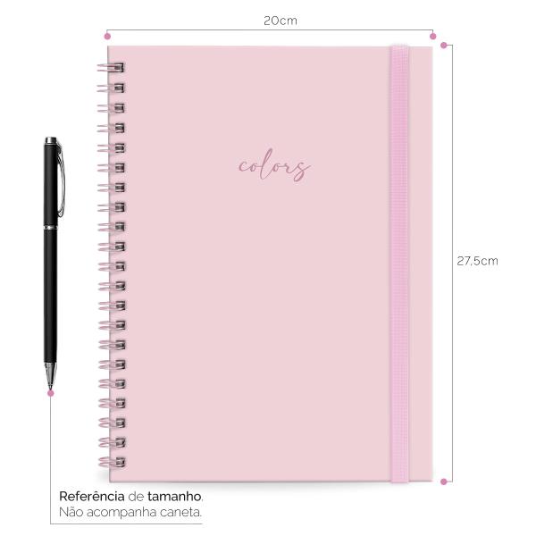 Caderno Universitário Plus 1 Matéria Solid Colors Rosa Claro