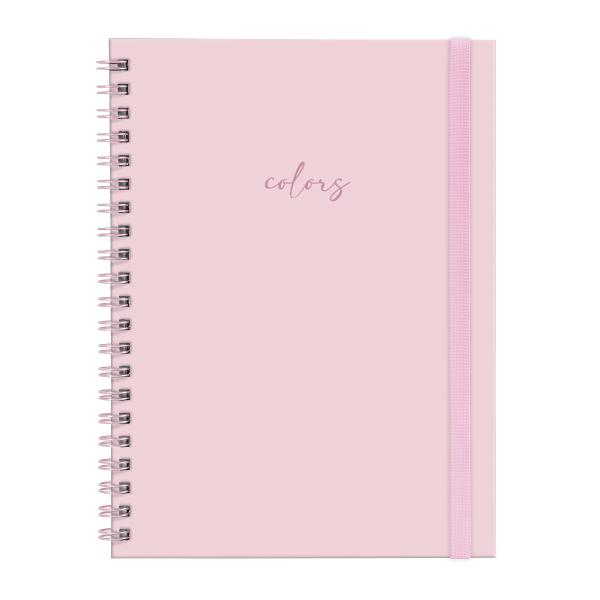 Caderno Universitário Plus 1 Matéria Solid Colors Rosa Claro