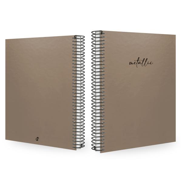 Caderno Universitário Espiral 10 Matérias Solid Metallic Bronze