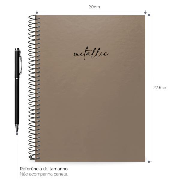 Caderno Universitário Espiral 10 Matérias Solid Metallic Bronze