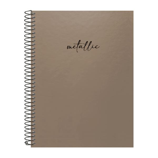 Caderno Universitário Espiral 10 Matérias Solid Metallic Bronze
