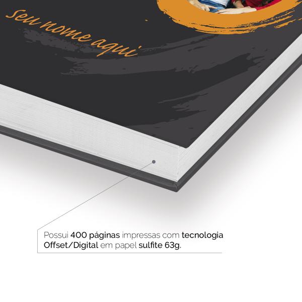 Agenda Diária Personalizada Com 04 Fotos Círculos Laranjas