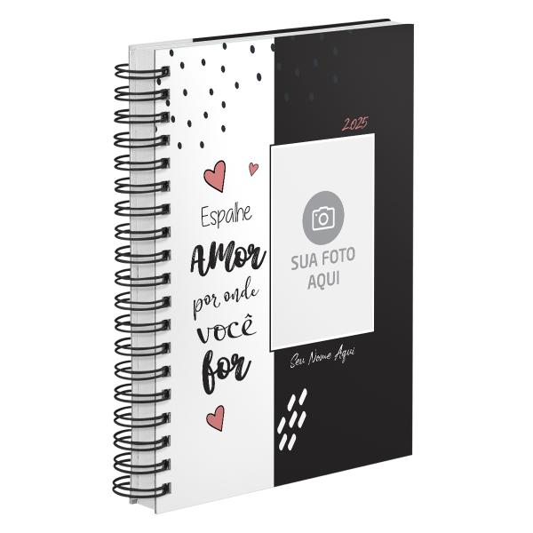 Agenda Diária Personalizada Com Foto E Frase Espalhe Amor