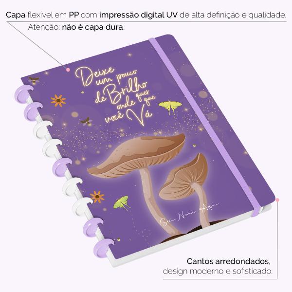 Iscool Disc Flex Personalizado Médio 17x23 cm 80 Folhas Bosque Mágico Lilás
